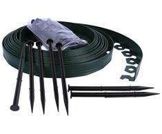 Bordure de Jardin Flexible, Bordure de pelouse Douce, Bordure de Jardin en Plastique - 4cm de Haut - Vert 20 mètres + 60 Clous de Fixation