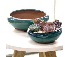 HONIC Le Bureau de décorer Fille Petits Pots de Jardin Rétro Balcon Bureau Pot Bonsai Poterie Pot de Fleurs en intérieur Pot Succulent