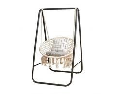 Generies Hamac en métal Cadre en Forme de Chaise Support de balançoire siège de Remplacement Cadre Coton