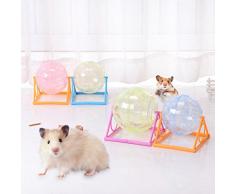 Sue Supply Sharplace Petite pour Animal Domestique Hamster Lapin Run-About Balle Jouet avec Support dexercice Jouets, 14 cm Animal de Petite Taille Exécuter Boule dexercice