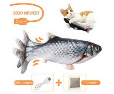 Charminer Jouet pour Chat,Jouet Poisson,Jouet Poisson Electronique Simulation en Mouvement USB Rechargeable avec Cataire