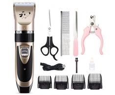 Groust Tondeuse Chien Professionnelle, Kit De Toilettage pour Animaux De Compagnie Professionnel Tondeuses pour Animaux De Compagnie À Faible Bruit Tondeuse À Chien Rechargeable Tondeuses
