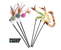 GingerUP Jouet à Plumes pour Chats, Jouet de Chat,Jouets pour Chat avec Plumes et Baguette pour Chat Jouet en Forme de Plume pour Chat
