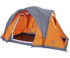 Tente Campbase 6 Places 450cm x 240cm h 210m + Avant toît sur entrée latérale Double toît détachable ( Chaleur/pluie )