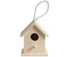 Artemio 10 x 8,5 x 13 cm Nichoir à Suspendre en Bois, Beige