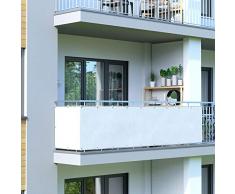 Jarolift Brise Vue pour Balcon imperméable à leau, Protection Contre Les Regards, pour Balcon 500 x 90cm (24 œillets), Blanc crème
