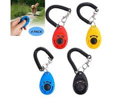 Clicker Professionnel,Dressage pour Chien dentraînement,4 PCS Clicker de Dressage pour Chiens pour Animaux Cheval,Chat et Dog