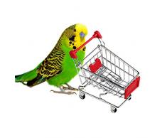Jouet dOiseaux Jouet Caddy Mini Supermarché Panier pour Perroquet Jeu DImitation Mini caddie (4.72X4.53X2.95, couleur aléatoire)
