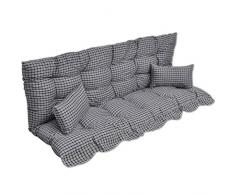 vidaXL Coussins de Balançoire Bleu et Blanc 4 pcs Coussins de Balancelle Siège