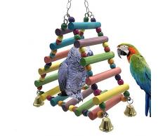 Ospet colorés en bois Échelle Bird jouet Perroquet Rainbow Bridge pour la formation