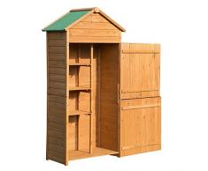 Outsunny Armoire abri de Jardin Remise pour Outils 3 étagères 2 Portes loquets Toit Pente bitumé 89L x 50l x 190H cm pin Massif