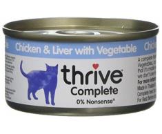 thrive Complete Nourriture avec Poulet/Foie de Poulet aux Légumes pour Chat 6 x 75 g