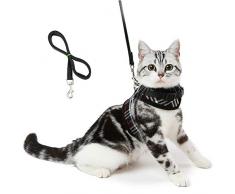 Unihubys Harnais pour Chat avec Laisse- Harnais en Maille Filet Souple r¨¦glable pour Chat Domestique Marche
