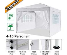 Oppikle Tonnelle Pliante imperméable 3x3m/3x6m Tonnelle de Jardin Gazebo Pliable Pavillon de Jardin Tente de Reception pour Jardin fête, Protection UV (3x3m, Blanc)
