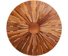 Table de jardin appoint balcon terrasse bar bois d'acacia huilé Ø 70,5cm brun
