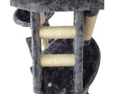 Arbre à chat gris avec griffoir en sisal naturel