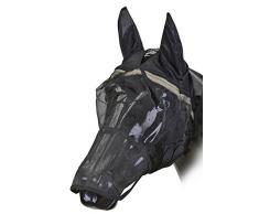 Amesbichler HorseGuard Masque anti-mouches avec oreilles et muserolle Noir, xl