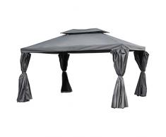 Happy Garden Tonnelle autoportante 3 × 4m Antibes Grise - Structure Aluminium