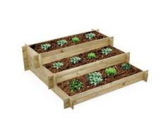 Carré potager en bois 3 étages avec bâche de protection