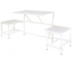 Magic Bench balcon meubles meubles de jardin Blanc balcon-assise Combi Table pliante
