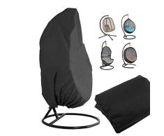 Housse de Fauteuil Suspendu , le support de chaise pivotante pour oeuf en rotin extérieur recouvre le protecteur de meubles de jardin Veranda résistant à leau et à la poussière - 190 X115cm, noir