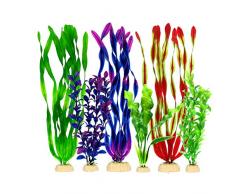 Grandes plantes aquatiques artificielles en plastique - décorations pour aquarium - couleurs assorties