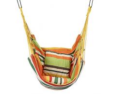 Tiamu Hamac Chaise Chaise Suspendue SièGe De Balan?oire avec 2 Oreillers pour IntéRieur, ExtéRieur, Jardin (Orange)