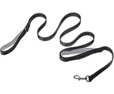 AmazonBasics Laisse à 2 passants rembourrés pour chien 1,82 m, Noir