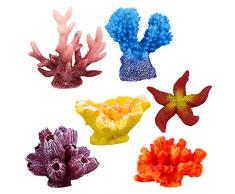 UEETEK 6 Pcs Multicolore Aquarium Décor Artificielle Étoile de Mer Faux Corail Cachette Ornement pour Fish Tank Décoration