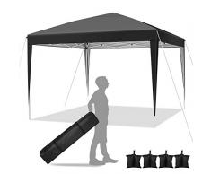 Hikole Tente 3x3 Tonnelle Pliante imperméable Gazebo 3x3m Tonnelle de Jardin Tente de Reception avec 4 Sacs de Poids