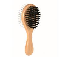 Brosse bois, double face, 6 × 17 cm, Chat/Chien,