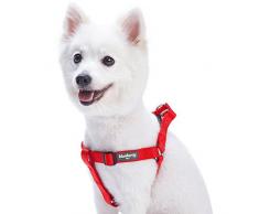 Blueberry Pet Harnais Tour de poitrail: 42-54cm, Classique, Solide, Rouge Rouge, Réglable Nylon, Harnais pour Chien, Collier et Laisse Assortis Vendus séparément.