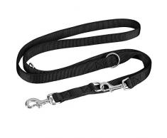 VITAZOO laisse éducative pour chien en noir graphite, solide et réglable en 3 Differente longueurs ( 1,1 m - 2,1 m ) | 2 ans de garantie de satisfaction | laisse pour chien, double laisse, tressée, laisse en corde, laisse réglable