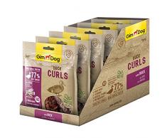 GimDog Curls – Snack de Viande séché avec Formule sans céréales et protéines Mono pour Chien – 6 Paquets (6 x 55 g)