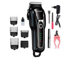 Blackflame Tondeuses Professionnelles pour Chat Chien Electrique Tondeuse à Poils Rechargeable à Batterie Silencieuse 4 Peignes Fournis pour Animaux de Compagnie avec Longs Courts Poils