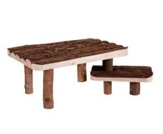 Trixie 62262 Natural Living Bjork Abri et plateforme avec escalier pour lapin ou petit rongeur 37 × 17 × 28 cm