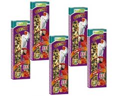 Lot de 5 boîtes de 2 bâtonnets XXL Nestor - Nourriture de perroquet - Composée de fruits et de noix