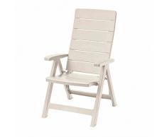 Jardin Chaise Fauteuil Pliant Brasilia Plastique Blanc