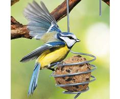 Bellissa Mangeoire Oiseaux Extérieur - Distributeur Nourriture Boule de Graisse pour Oiseaux - Spirale dAcier Solide à Suspendre, Arbre, Volière - Mésange, Moineaux, Merle, Pic Vert - 2 Pièces