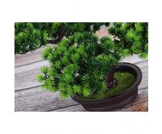 Home Decoration-Artificial Bonsai Plant Flower Bonsaï Artificiel en Cèdre en Pot, Réplique en Plastique De 26 Cm - Simulation De Fleurs Décoratives,Goldenretriever2