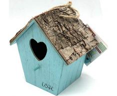 Gadget Zone UK® Petite nichoir à Oiseaux en Bois à Suspendre | Petit et Attrayant – Résistant aux intempéries et aux Insectes Bleu