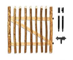 Floranica® - Portillon de Jardin imprégné pour clôture à lattis, Porte de clôture, Porte Simple avec charnières et Accessoires Inclus Noisetier, L: 100 cm, Hauteur:120 cm