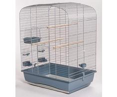 Cage à oiseaux Ollesch Elena - Chromée - Avec accessoires - Gris