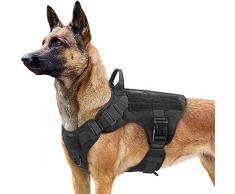 rabbitgoo Harnais Tactiques pour Chien XL, Gilets à Anneaux pour Chiens de Travail Militaires, Harnais d’entraînement sans Tension, avec Pinces à Sangle pour Randonnées et Chasse