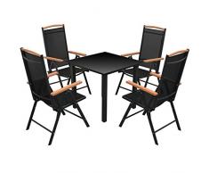 LD Set de 5 pièces Aluminium Alu Ensemble de mobilier de jardin Ensemble de jardin lounge