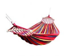 Tmand Double Hamac Hamac Suspendu De Camping Portatif De 450 Lbs Chaise Paresseux Balan?oire Hamacs en Toile (Rouge)