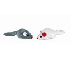 Chat Boutic - Set de 6 souris peluche avec herbe à chat - 5 cm,