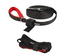 HAPPY HACHI Laisse Longue pour Chien Chat 6M Animal de Compagnie Longe en Nylon avec Poignée Rembourrée Mains Libre pour Animal Corde de Dressage pour Formation Promenade Camping (Noir)