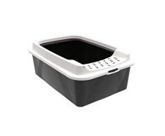 Rotho Bac A Litiere + Rehausse Anti-Projection Bonnie - Noir pour Chat Noir