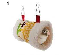 Catkoo Accessoires pour Oiseaux, Triangle, carré en Peluche, nid doiseau, Perroquet, Cave, hamac, Cage de lit Chaud, Jouet – 1#